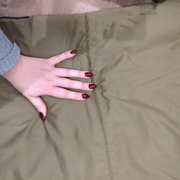 Primark green winter coat with faux fur hood - Picture 6 of 13